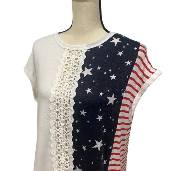NWT 7th Ray American Flag Sleeveless Top Sz Large - Picture 2 of 10